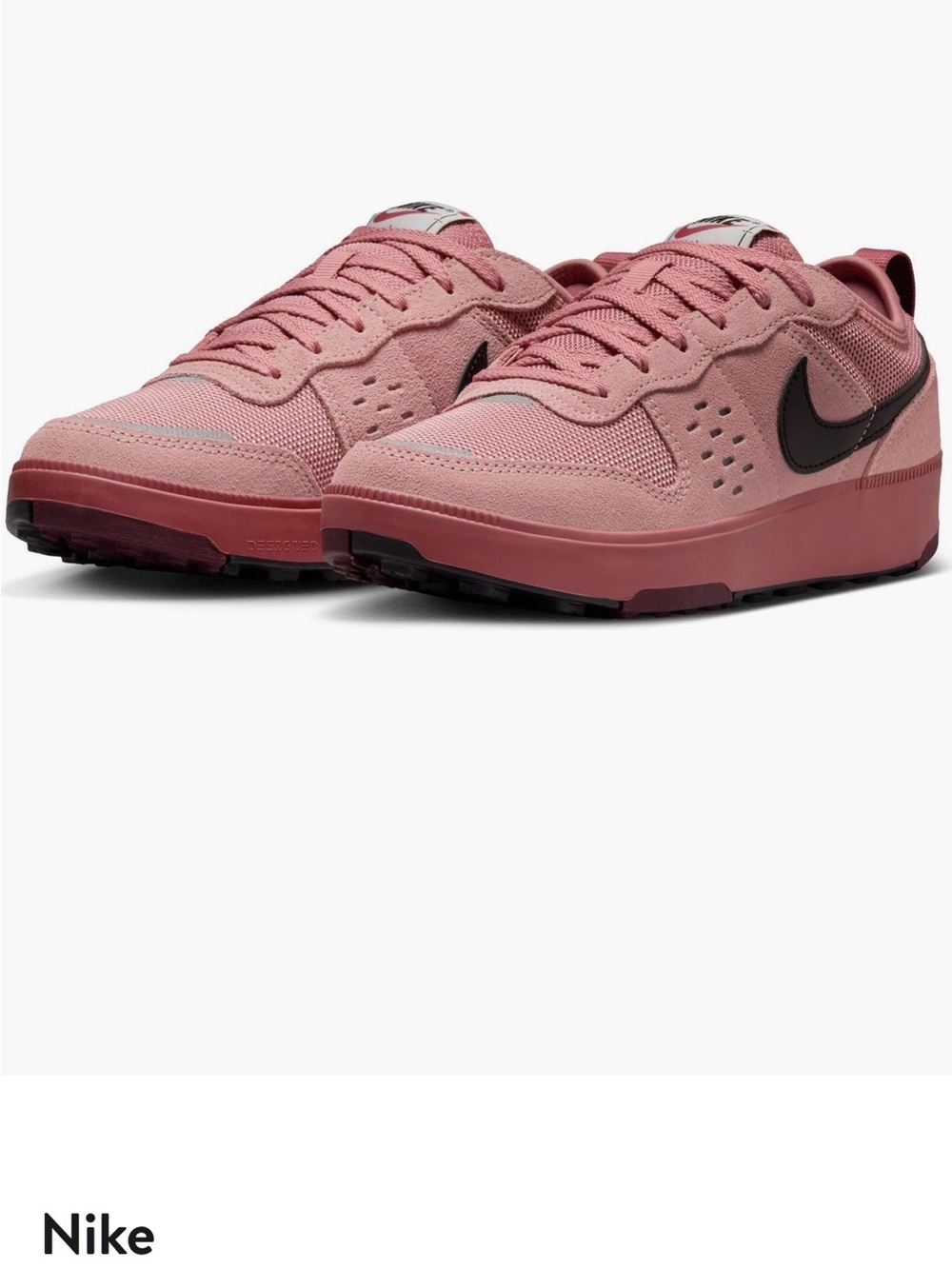 Nike Youth Dusty Rose Sneakers with Black Swoosh